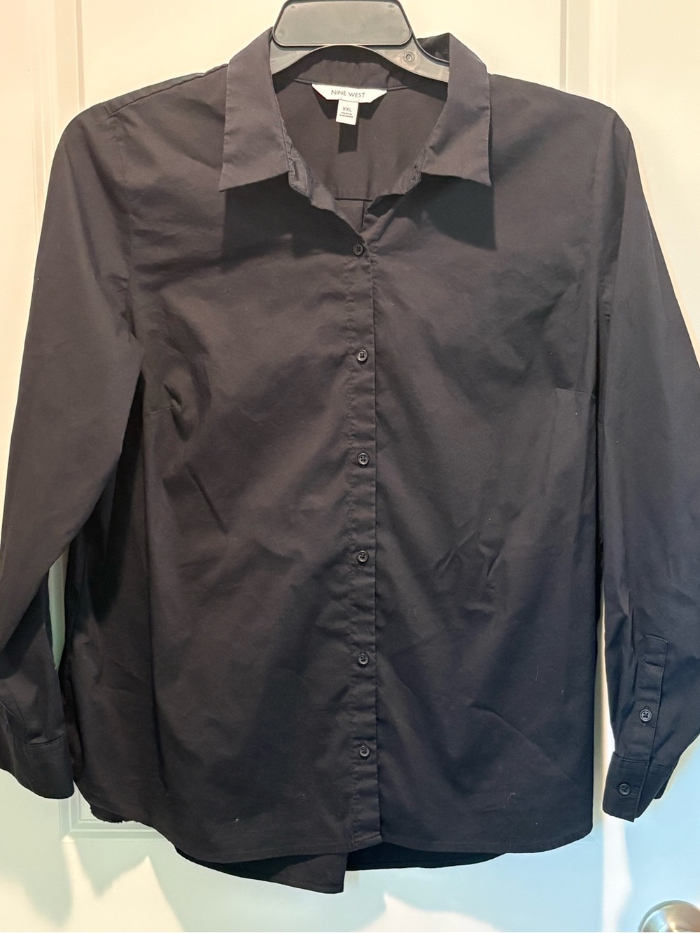 Nine West Men's Black Button-Down Dress Shirt